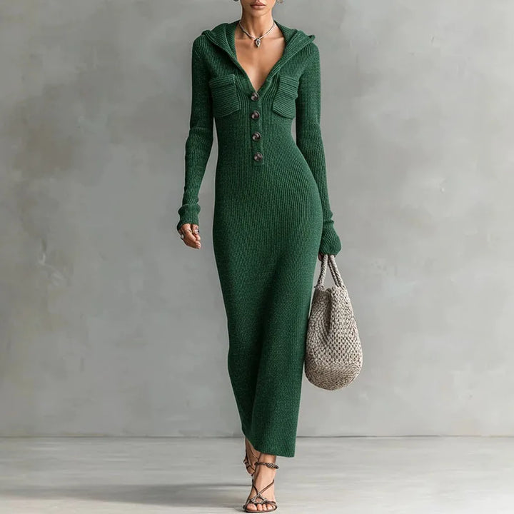 Adeline Hooded Knit Maxi Dress