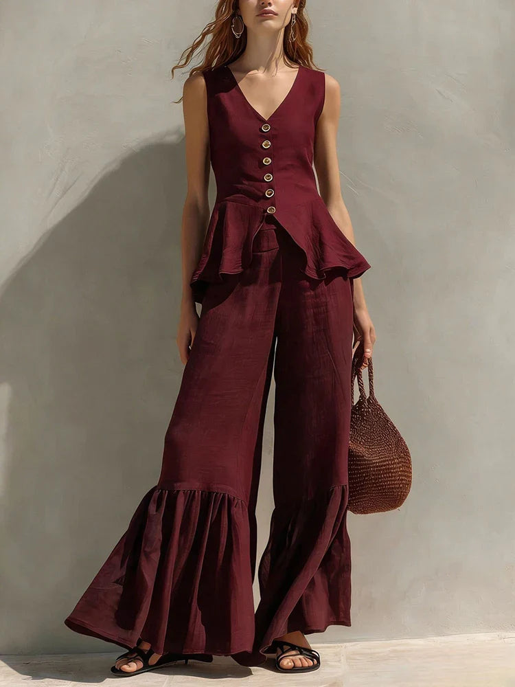 Aviana Ruffle Wide Leg Set