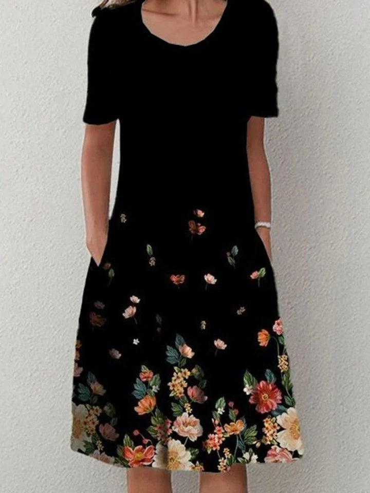 Vionelle Floral Short Sleeve Midi Dress
