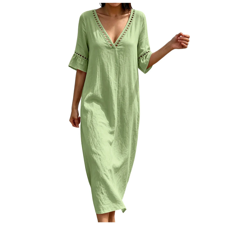 Venoriah V Neck Casual Maxi Dress