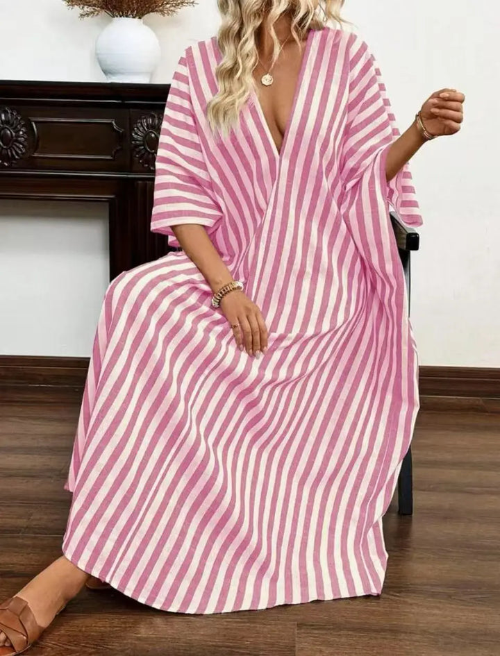 Grazia Striped Kaftan Maxi Dress
