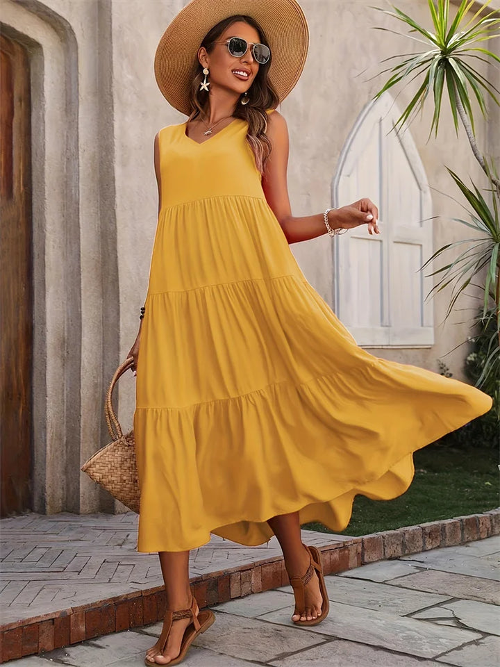 Mirenza Sleeveless Tiered Maxi Dress