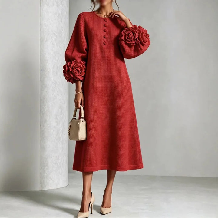 Verity Button Front Knit Midi Dress