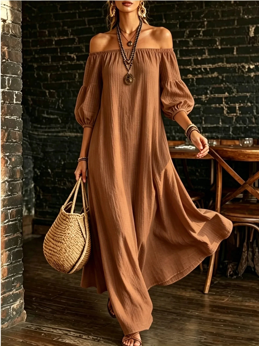 Lorielle Off Shoulder Maxi Dress