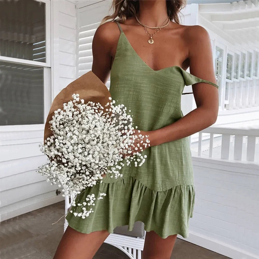Shiloh Linen Ruffle Dress