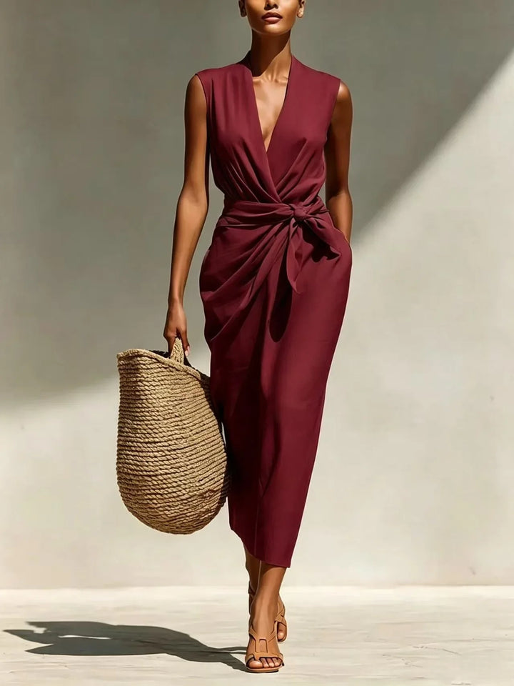 Chiara Front Twist Midi Dress