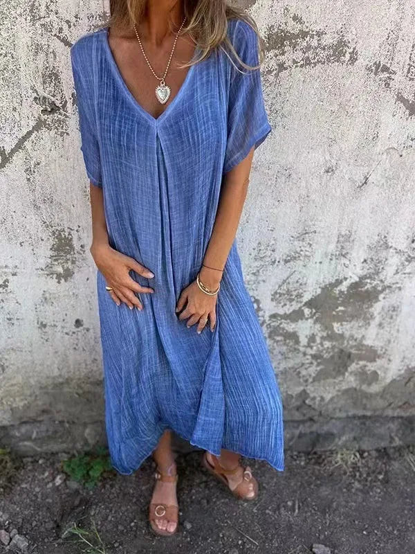 Alenza Casual V Neck Maxi Dress
