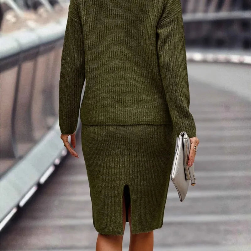 Ines Ribbed Knit Skirt Set