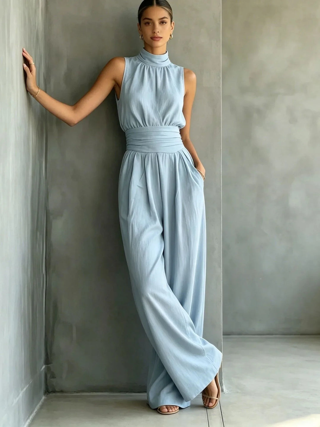 Kayla Sleeveless Wide Leg Jumpsuit