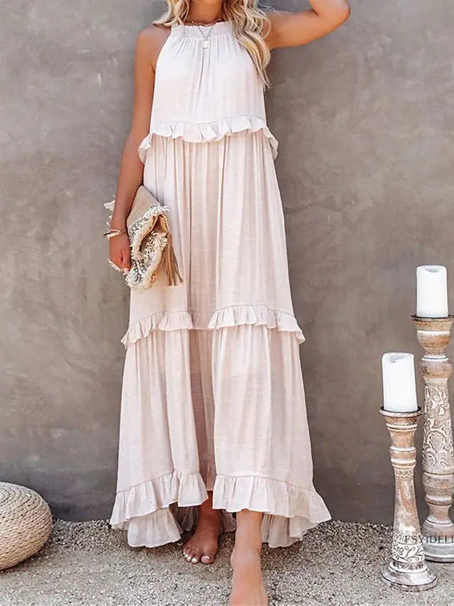 Felicia Ruffle Trim Maxi Dress