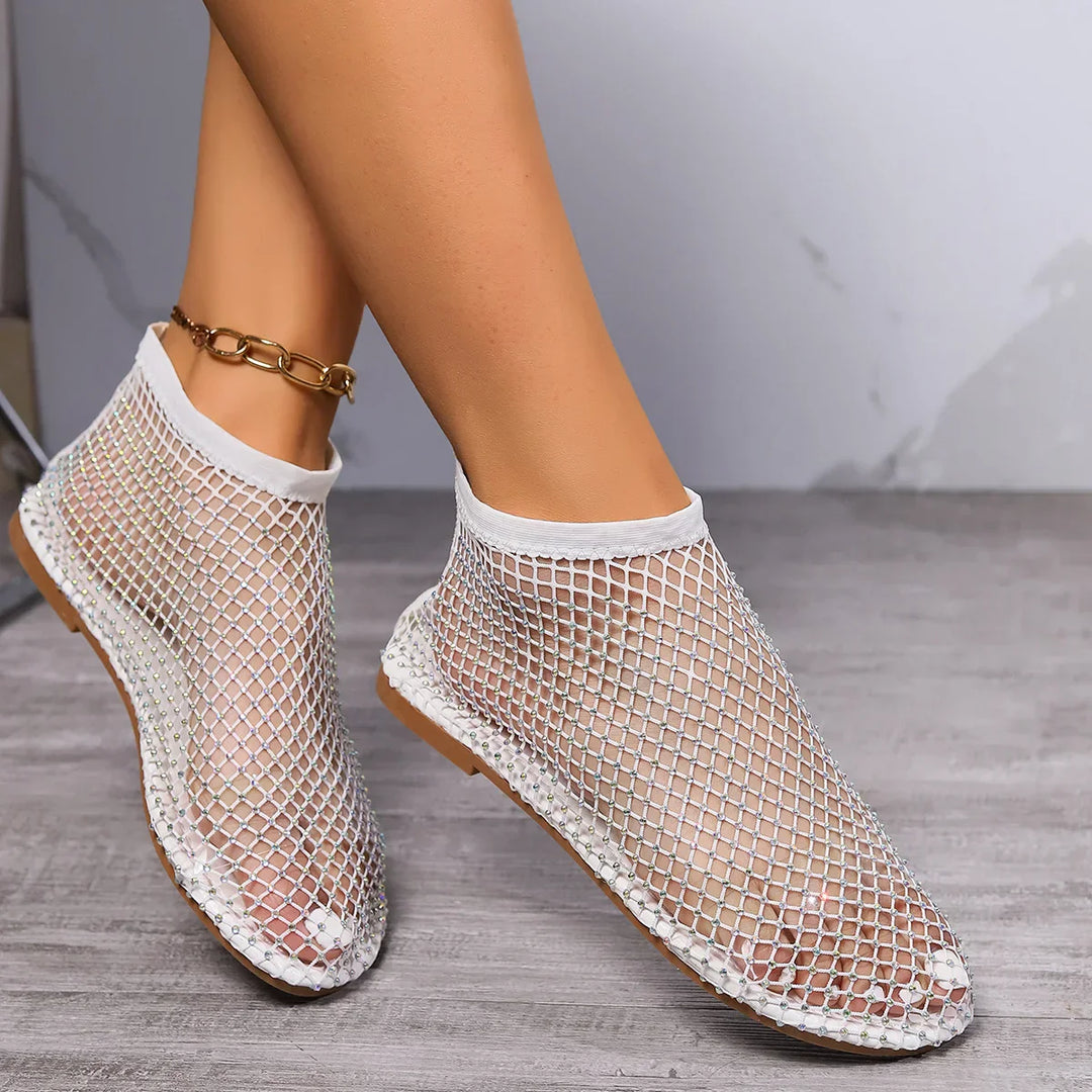 Darlene Rhinestone Midnight Flats