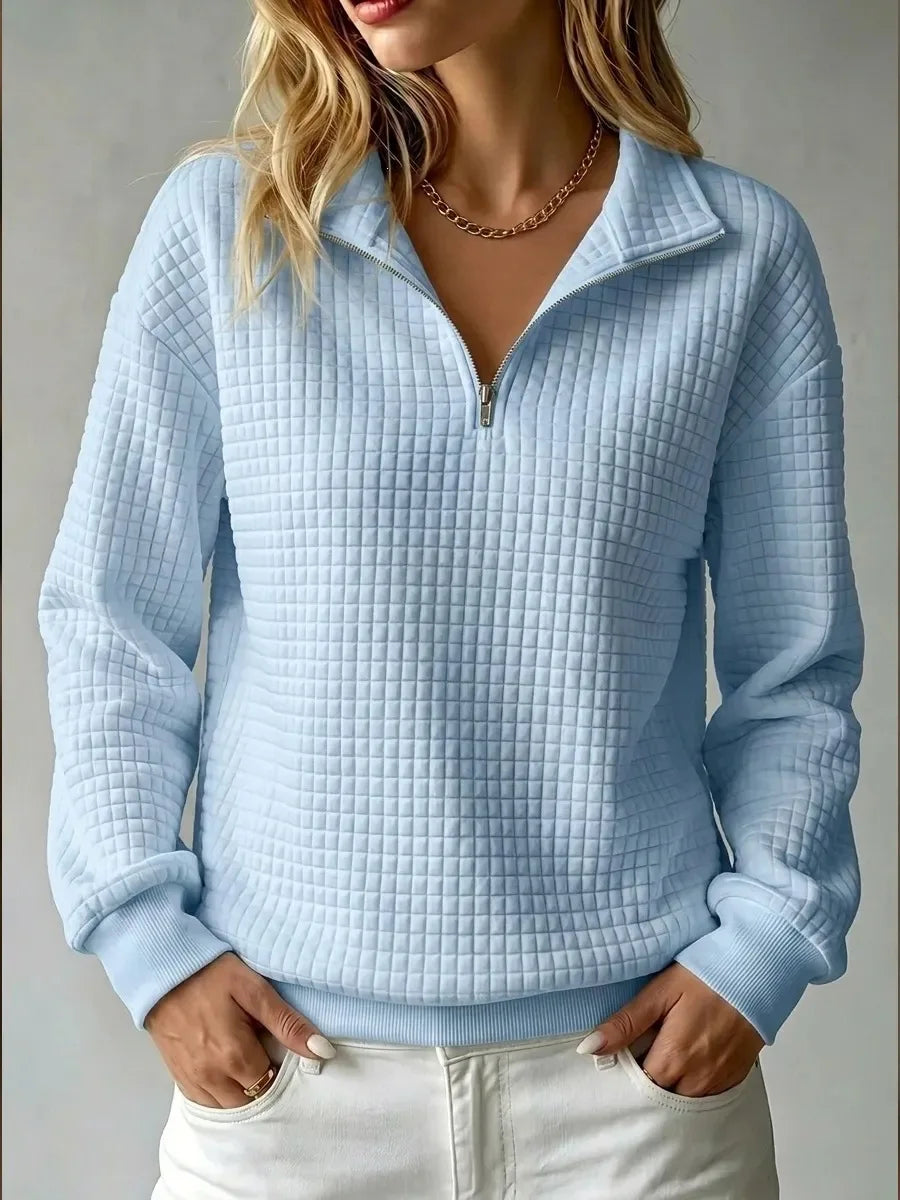Orlinda Waffle Half Zip Sweater