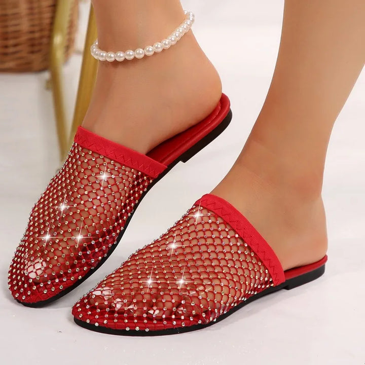 Auralie Crystal Flat Slides