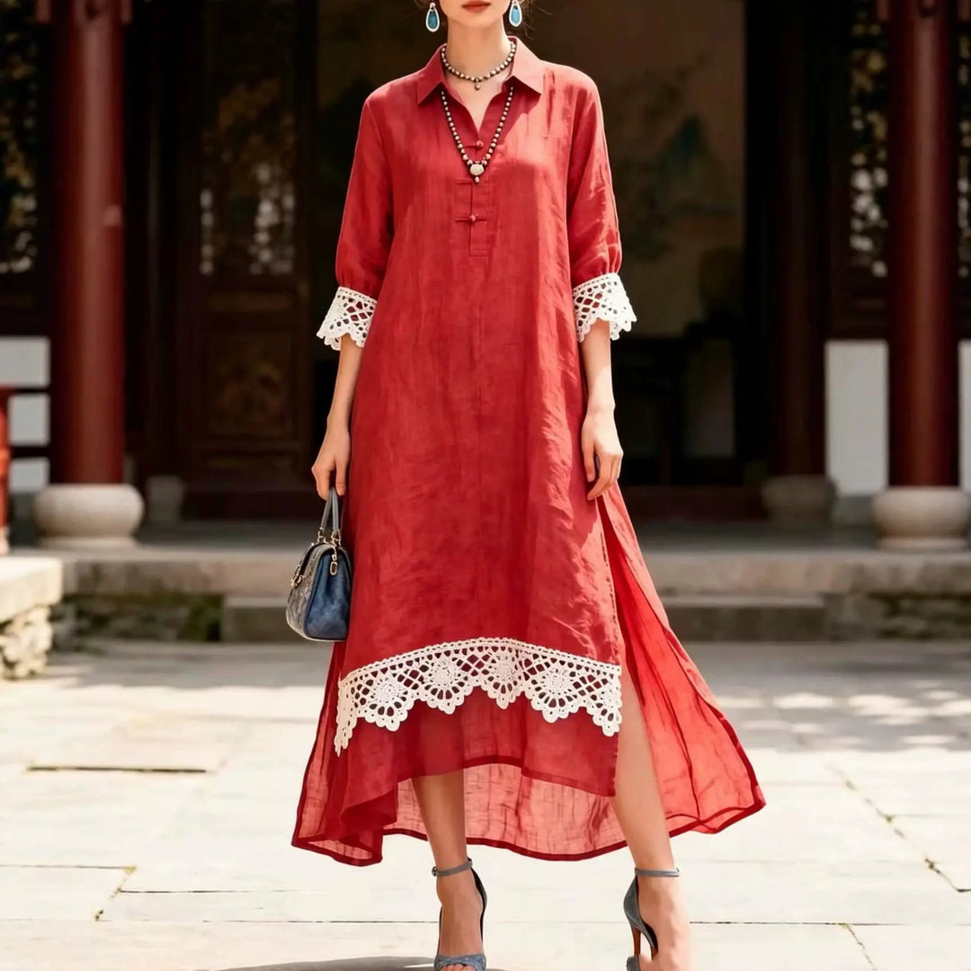 Bellisse Lace Trim Midi Dress