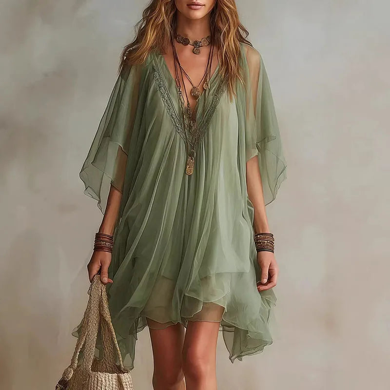 Elisia Lace Trim Mini Dress