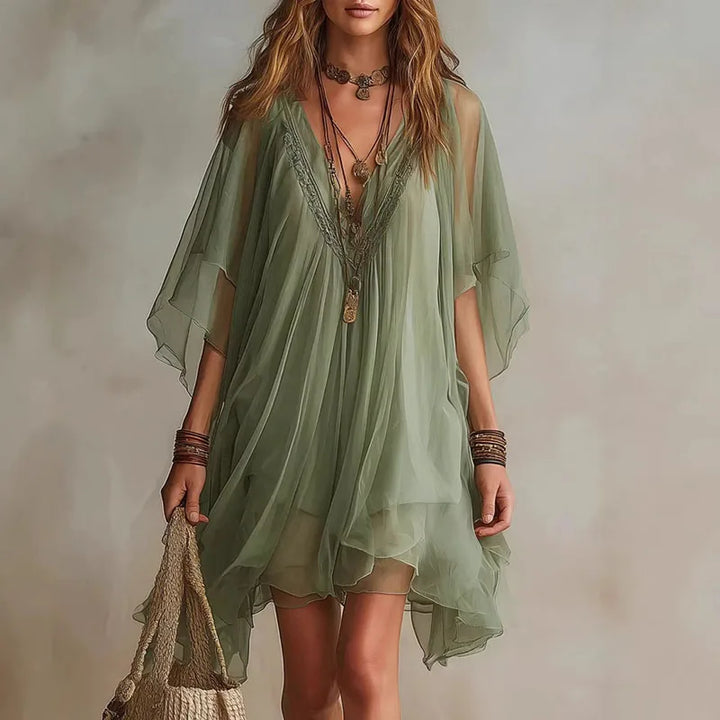 Elisia Lace Trim Mini Dress