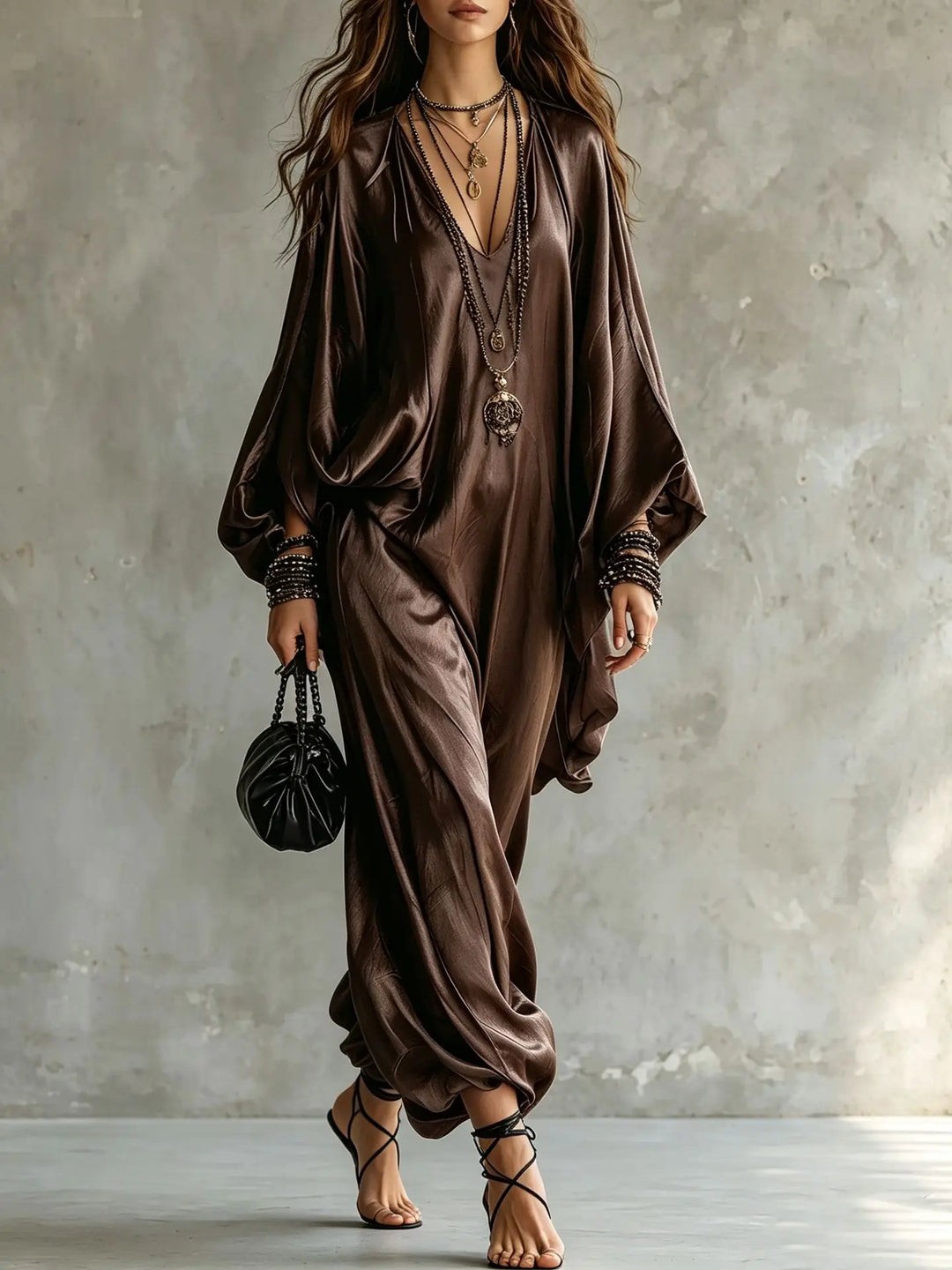 Isabeau Satin Wide Leg Jumpsuit