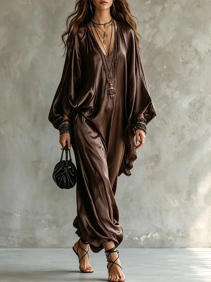 Isabeau Satin Wide Leg Jumpsuit