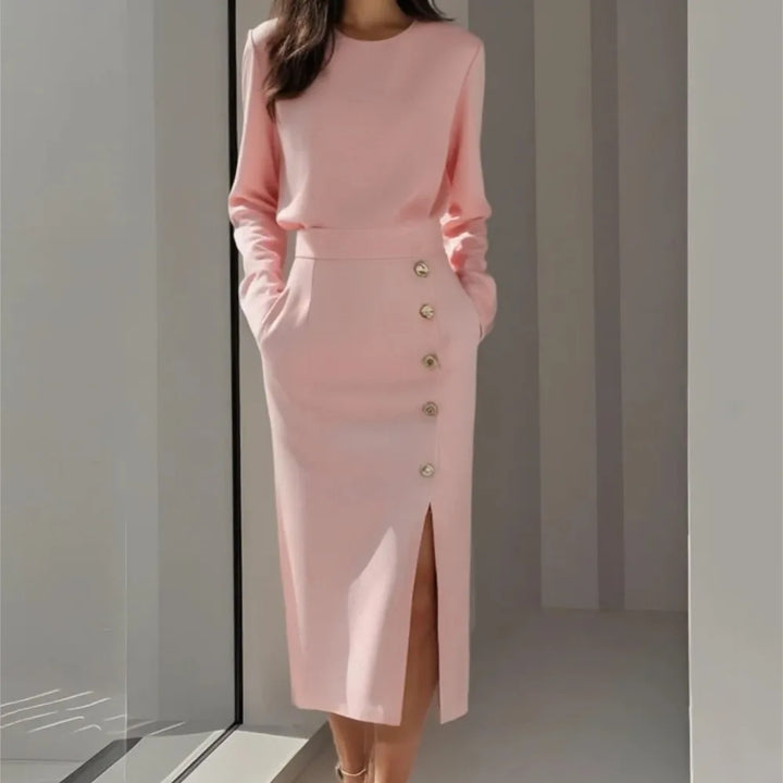 Terese Button Front Midi Dress