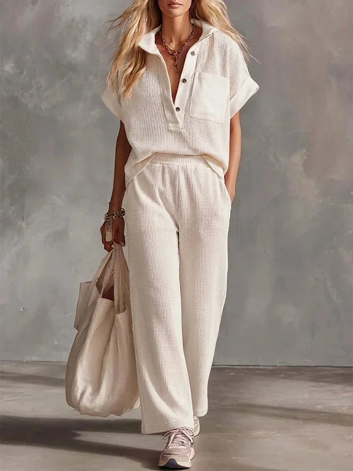 Quinn Waffle Knit Matching Set