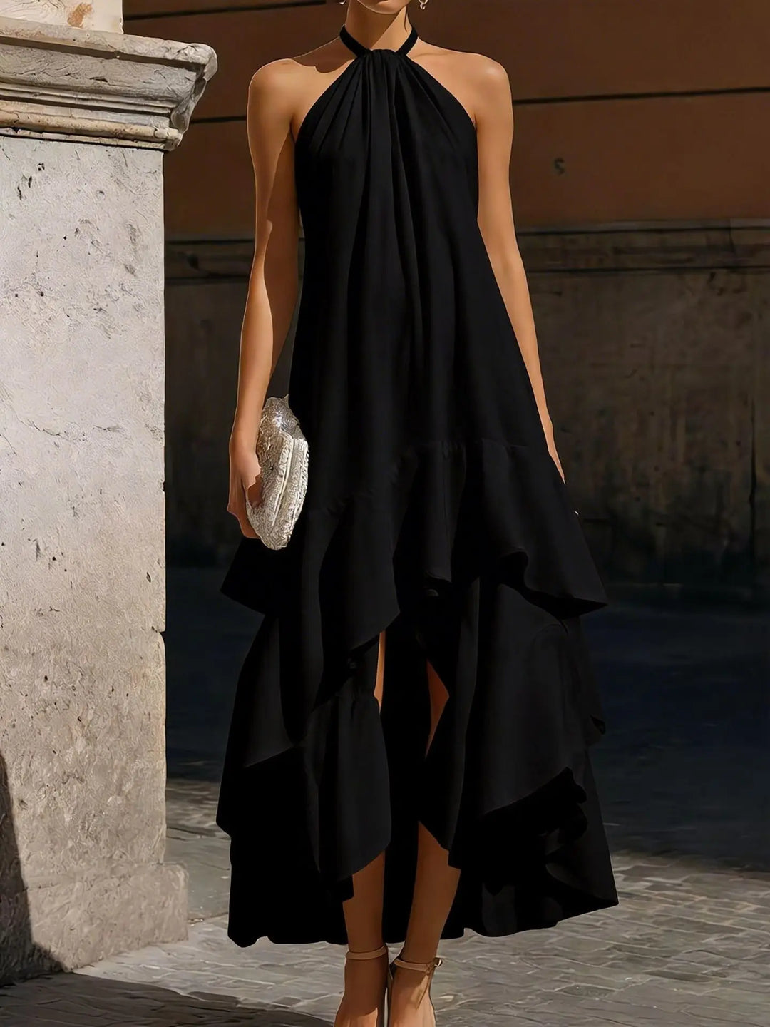 Anastasia Flowing Halter Midi Dress