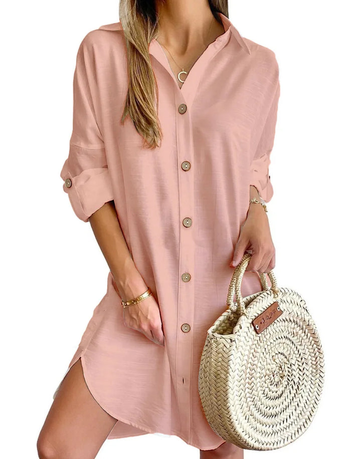 Rhea Button Up Shirt Dress