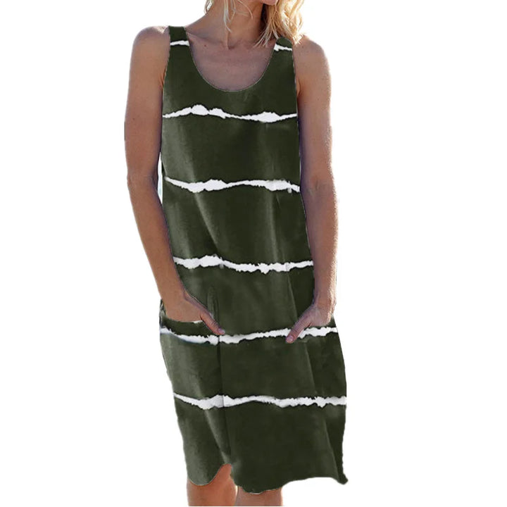 Amelia Striped Tank Midi Dress