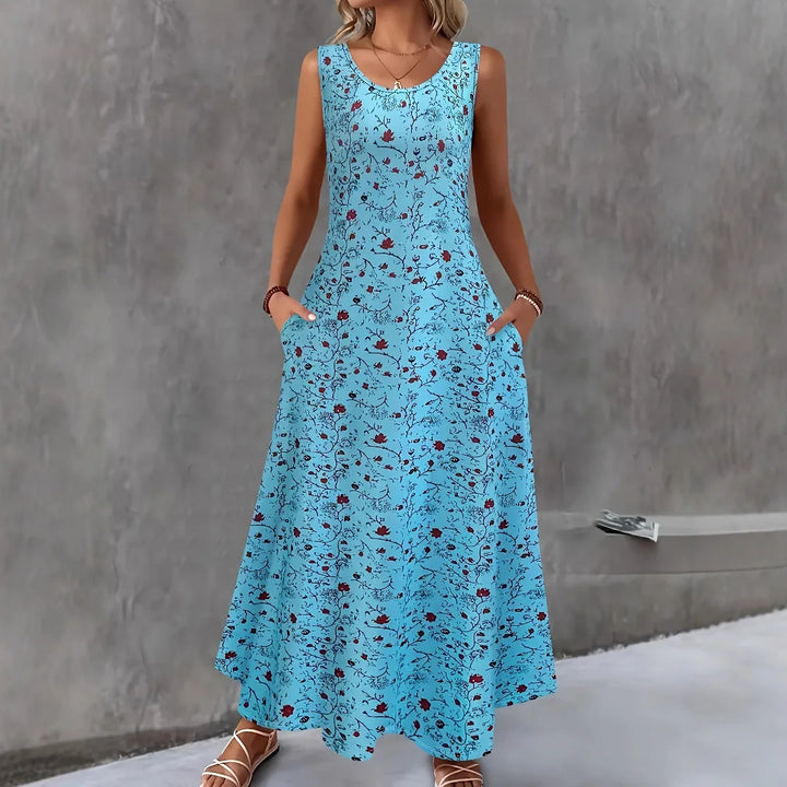 Cosette Boho Floral Pocket Maxi Dress