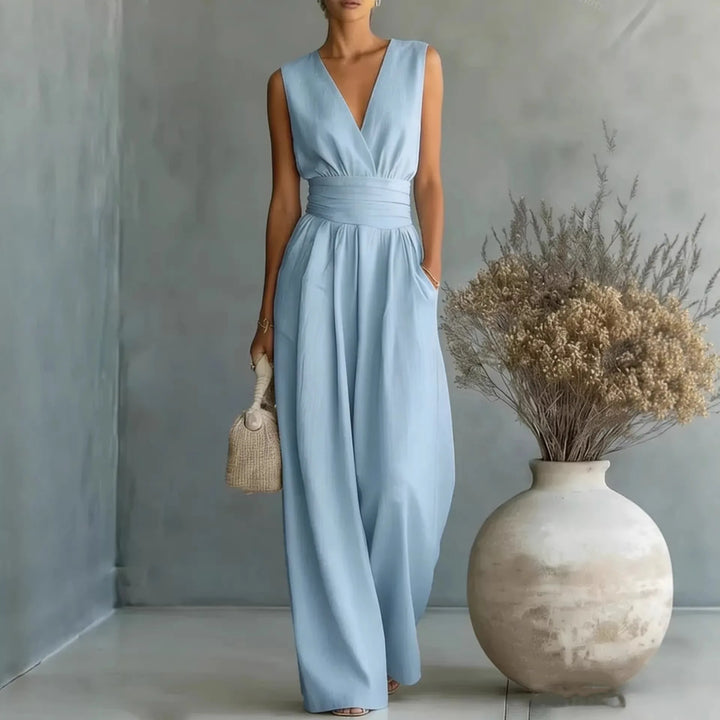 Amanda Sleeveless V Neck Jumpsuit
