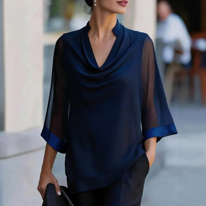 Elara Draped Chiffon Blouse