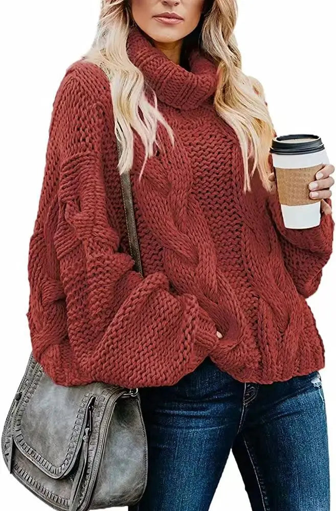 Freya Cable Knit Turtleneck Sweater