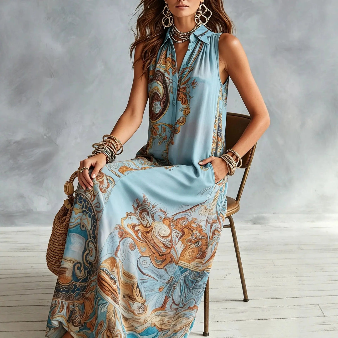Cassia Boho Print Maxi Dress