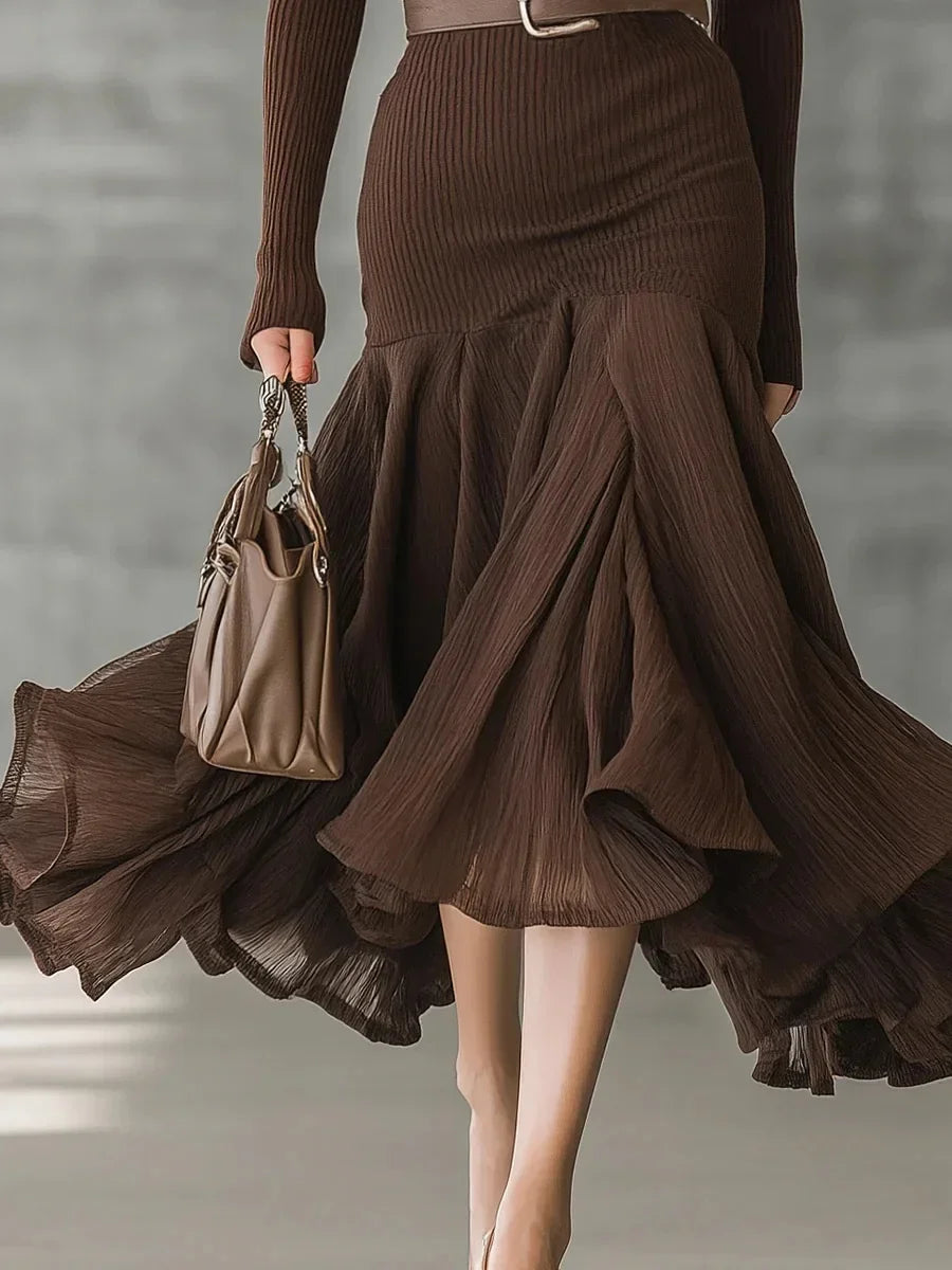 Amber Ribbed Knit Midi Dress