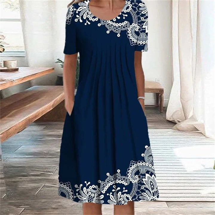Vionelle Floral Short Sleeve Midi Dress