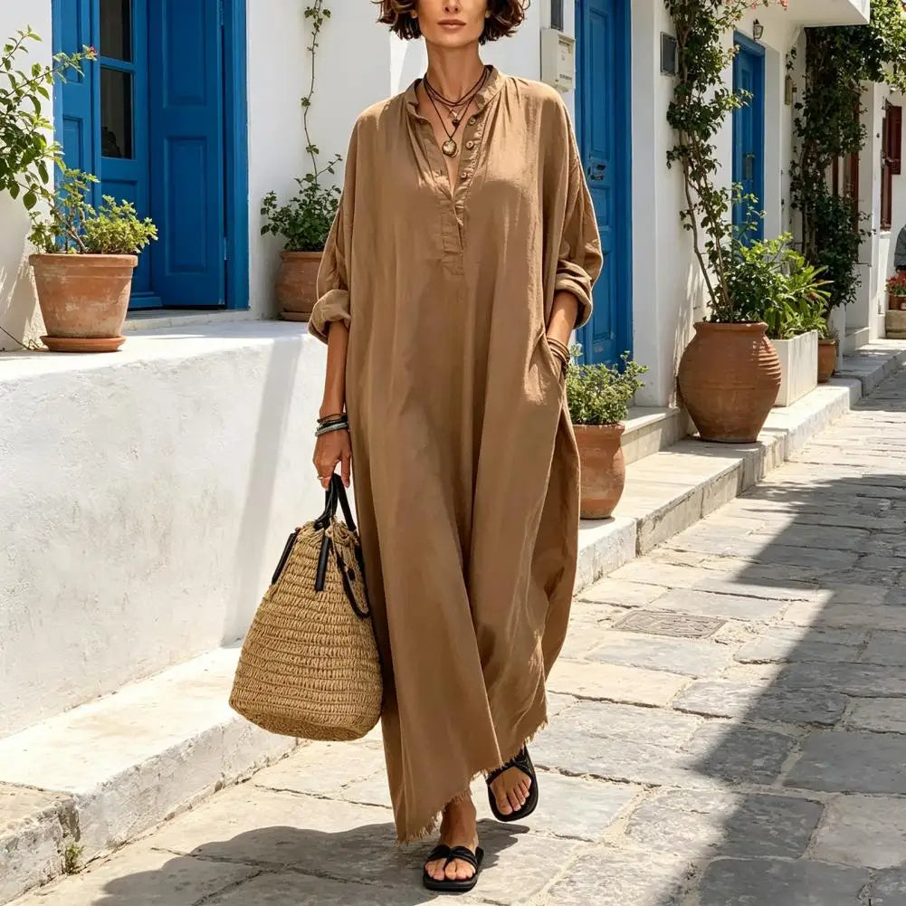 Natalie Casual Maxi Shirt Dress