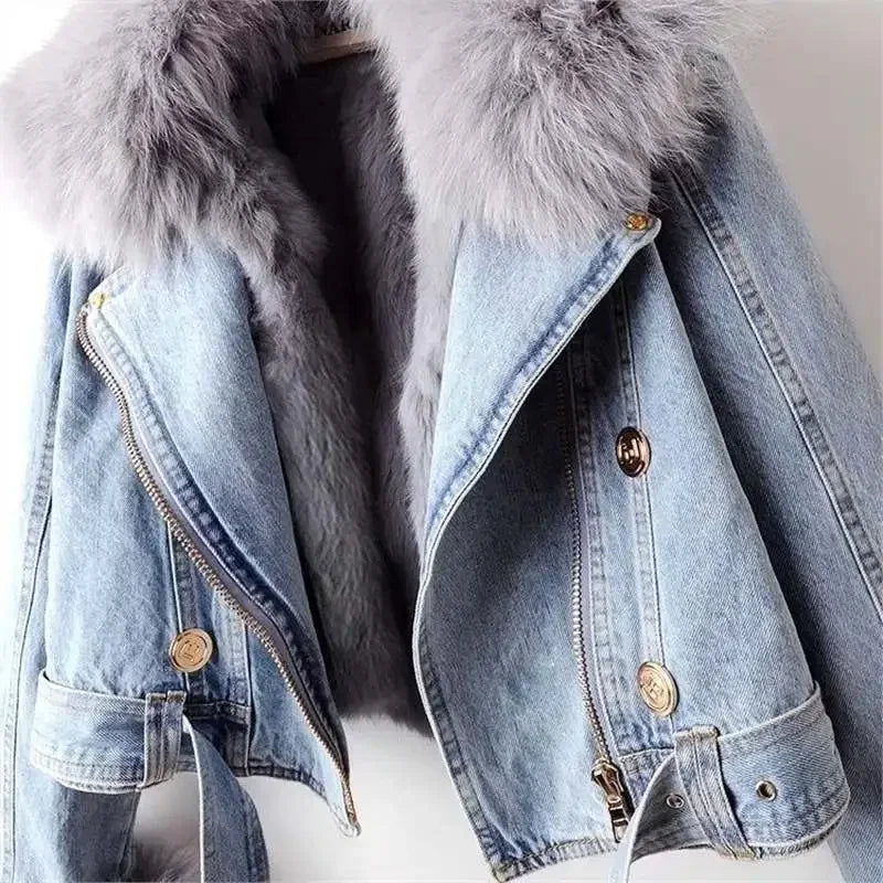 Valeria Faux Fur Denim Jacket
