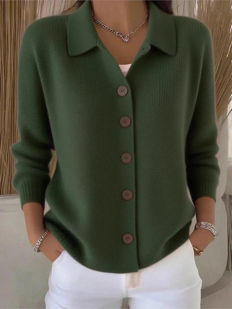 Elara Collared Knit Cardigan