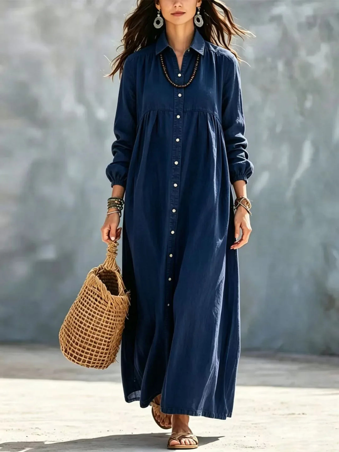 Florence Button Front Maxi Dress