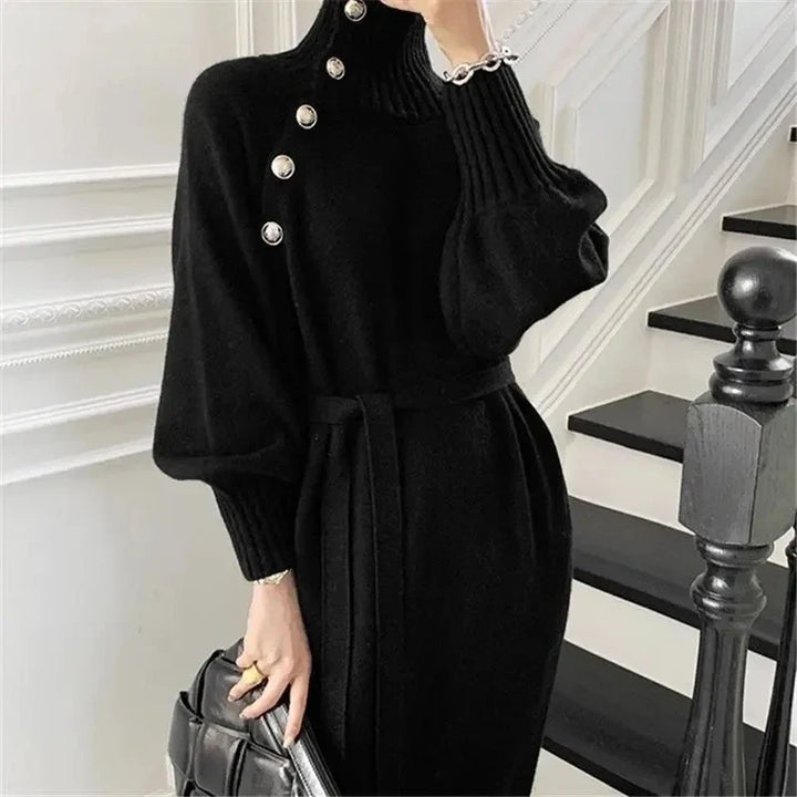 Juno Button Placket Sweater Dress