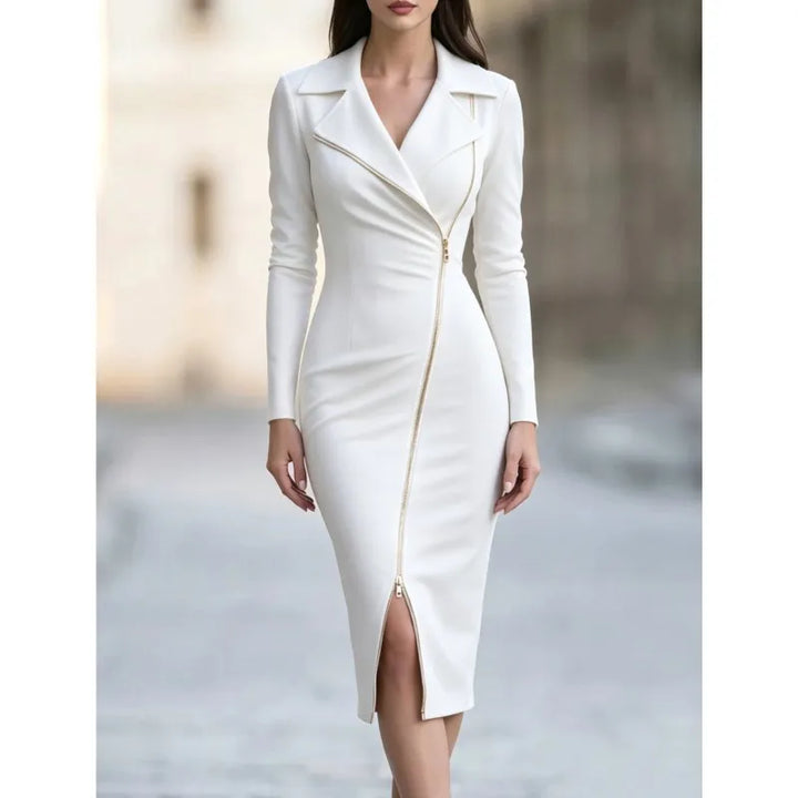 Theodora Zip Front Sheath Dress