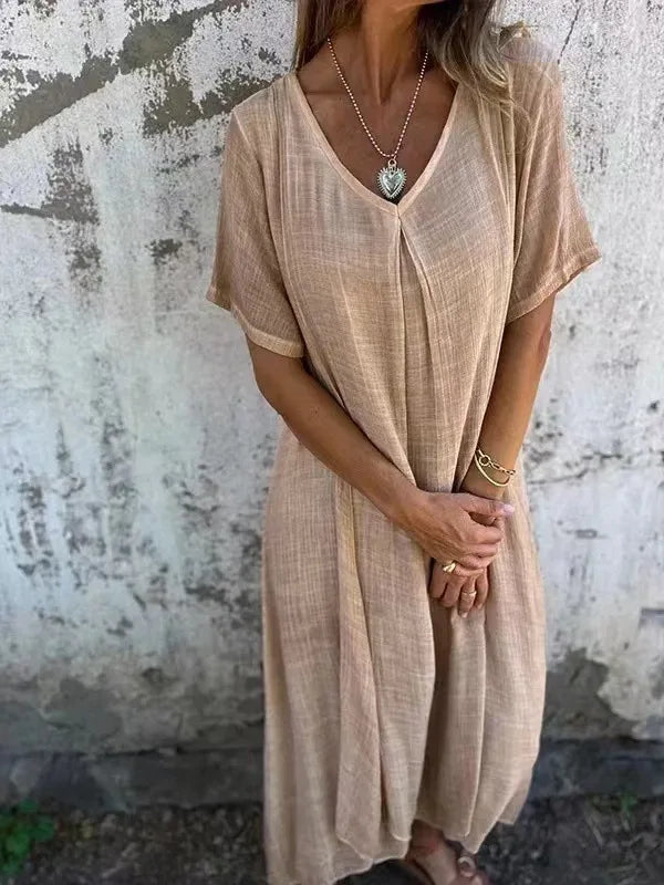 Alenza Casual V Neck Maxi Dress