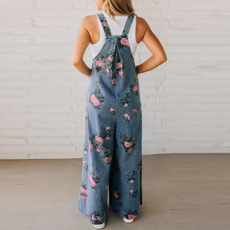 Luciana Elegant Floral Wide Leg Jumpsuit