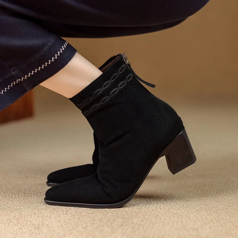 Adeline Square Toe Ankle Boots