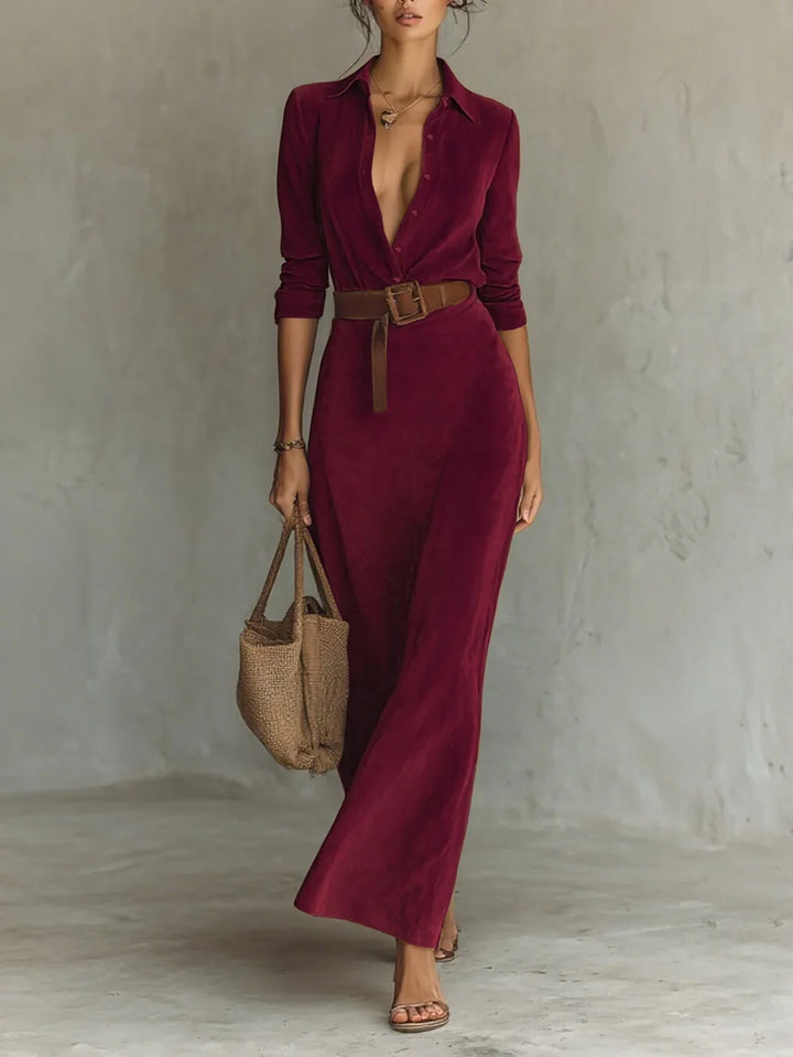 Calliope Brushed Velvet  Shirt Dress
