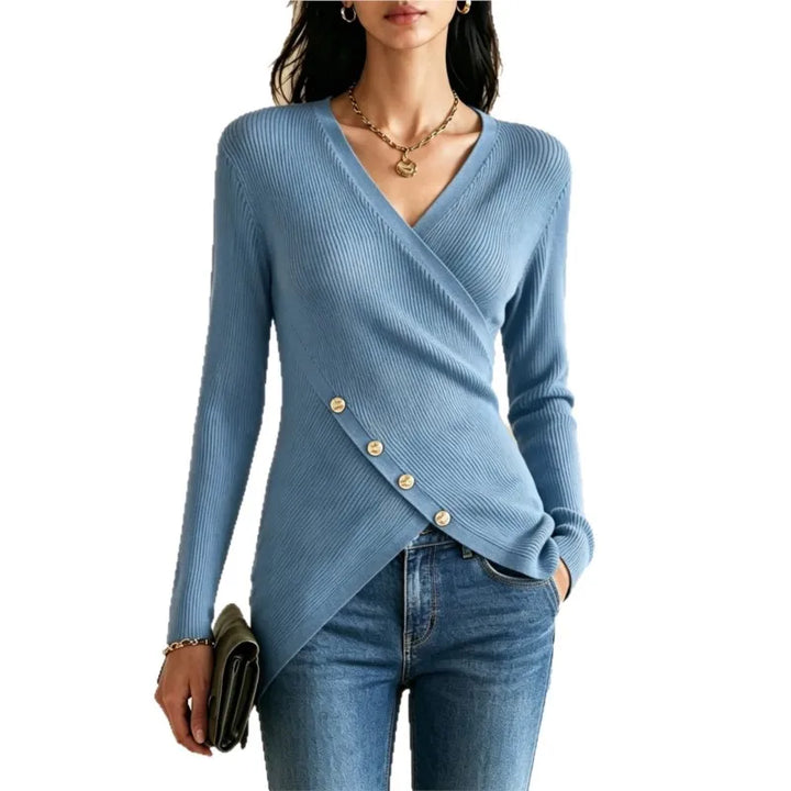 Seraphina V Neck Ribbed Sweater