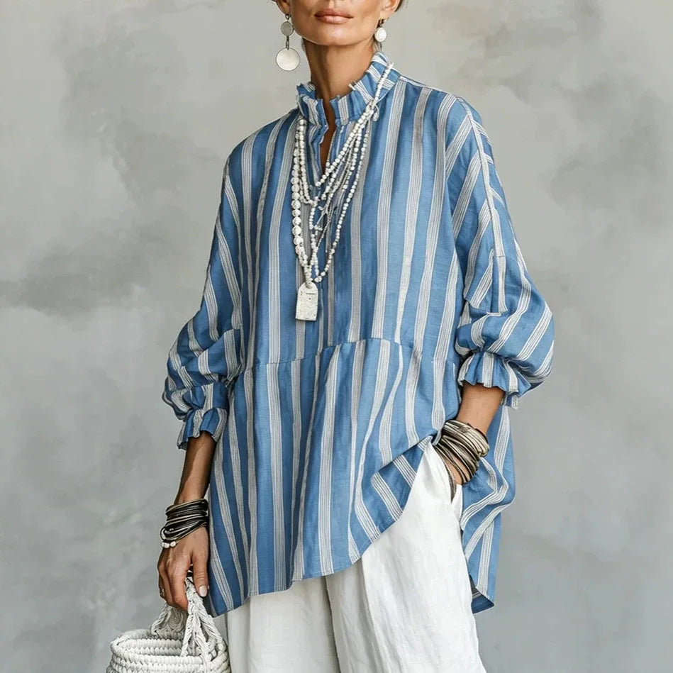 Monica Ruffle Neck Blouse