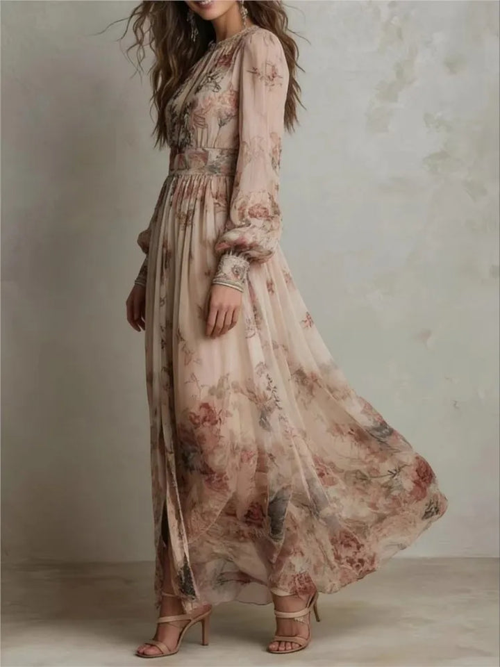 Aminta Vintage Floral Maxi Dress