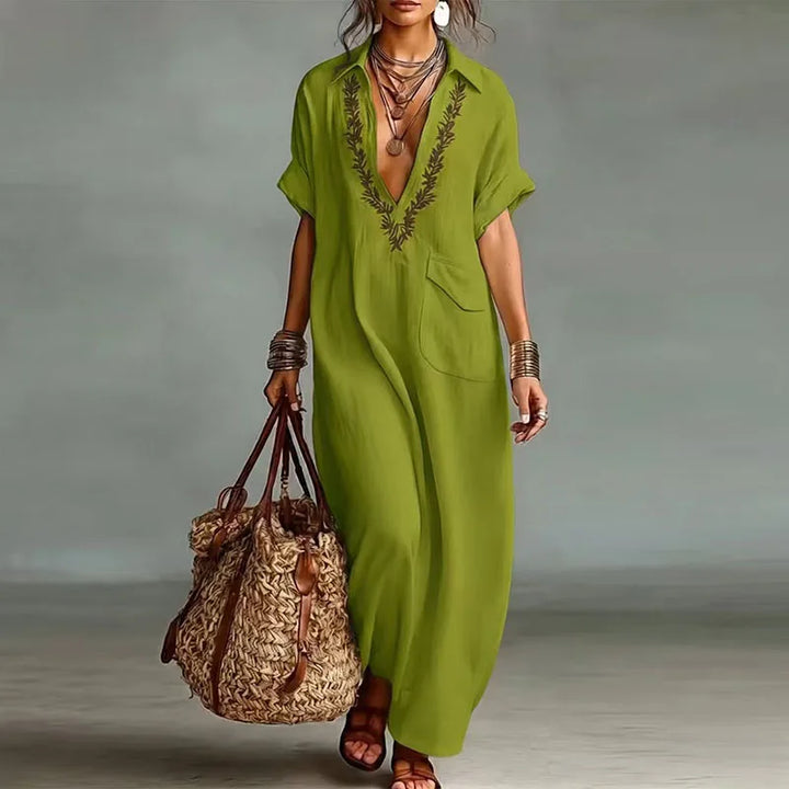 Marlene V Neck Kaftan Dress