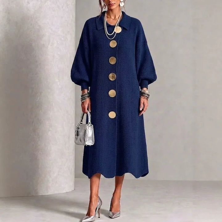Adalira Button Front Sweater Dress