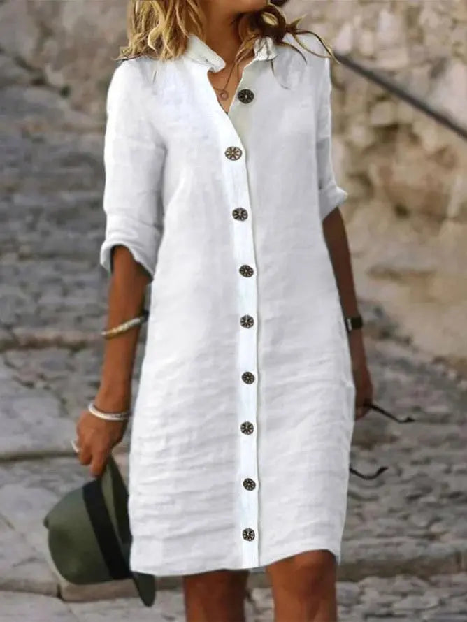 Paloma Button Front Mini Dress
